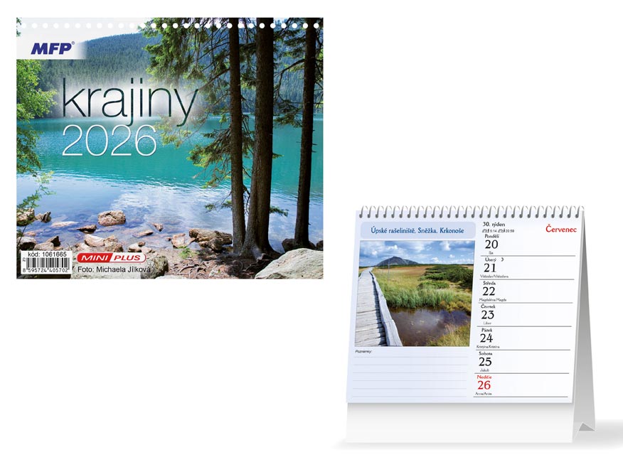 Kalendář 2026 stolní mini Krajiny