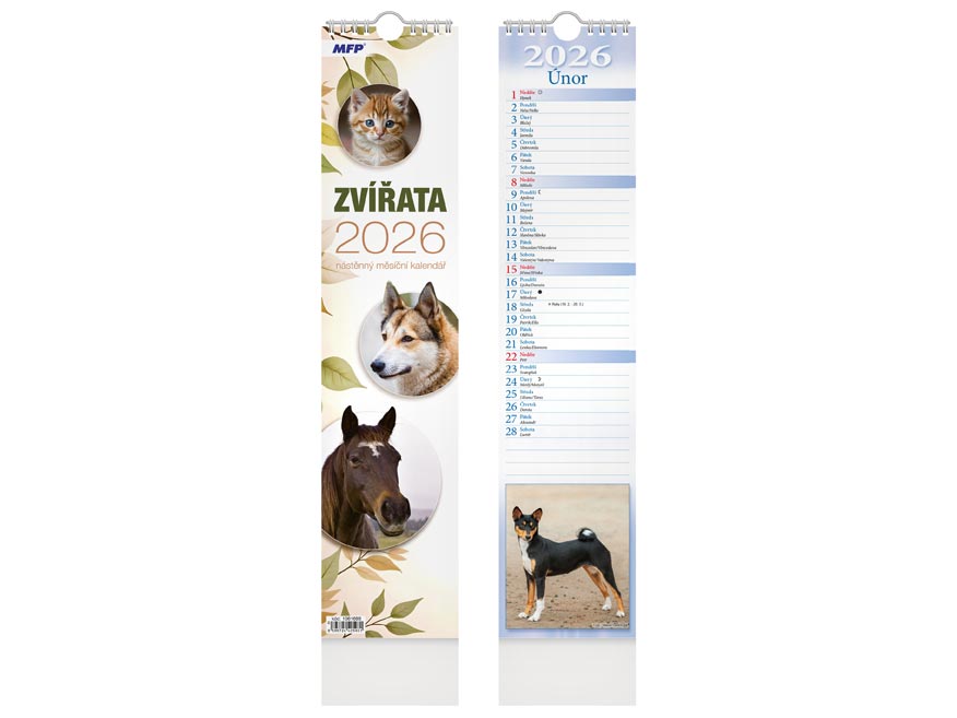 Kalendář 2026 vázankový Zvířata