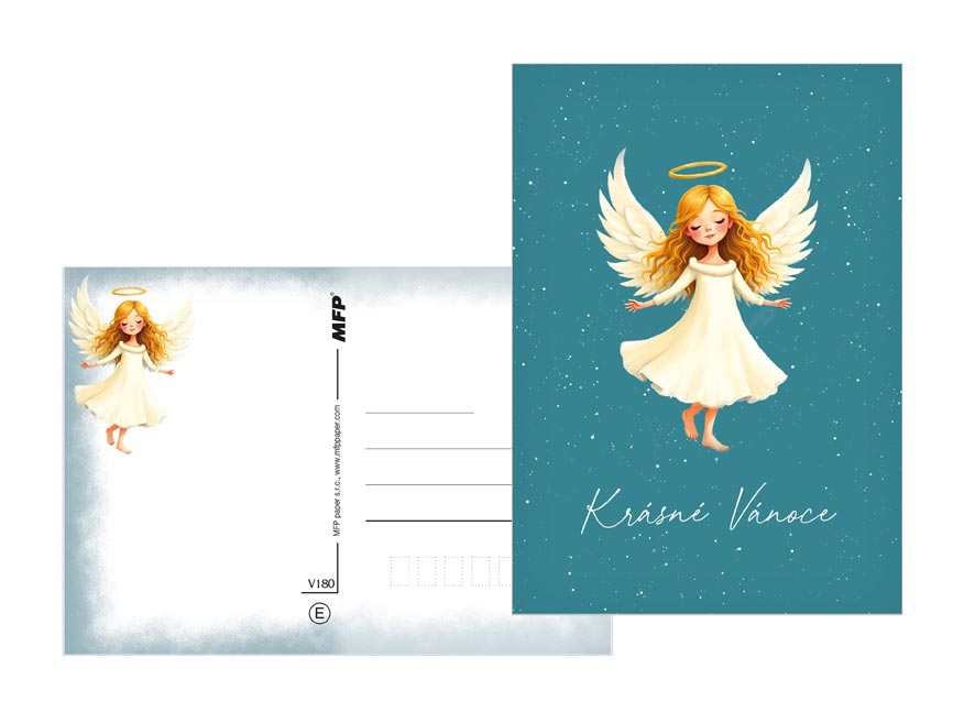 Pohlednice vánoční 180 E matné lamino + lesklý UV lak - Obrázek 3