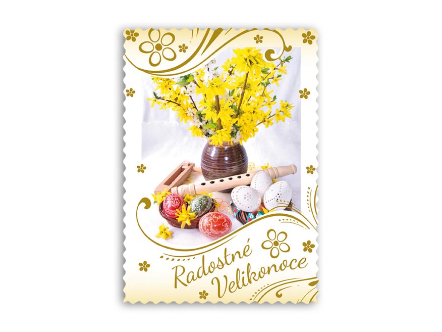 Pohlednice velikonoce 108 E výsek+UV+glitr - Obrázek 4