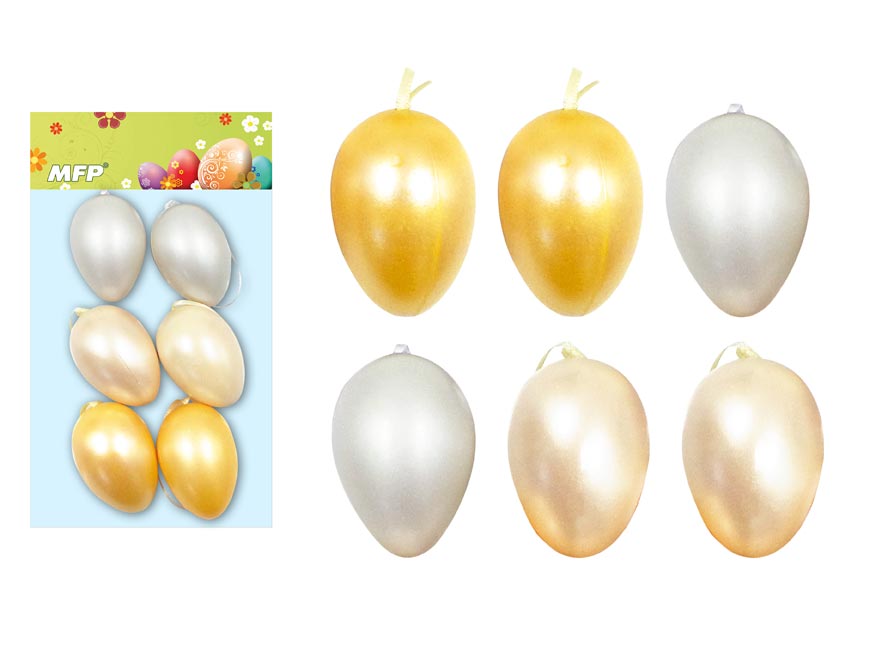Vajíčka plast 6cm/6ks mix S180167