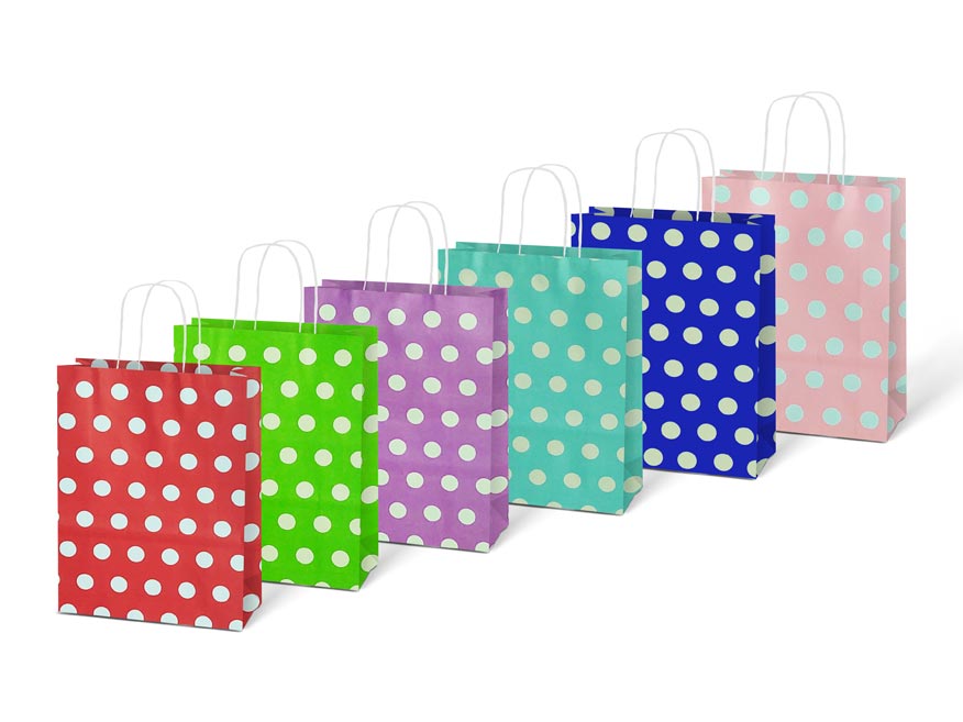 Taška MFP dárková kraft 150x210x80 puntík mix S