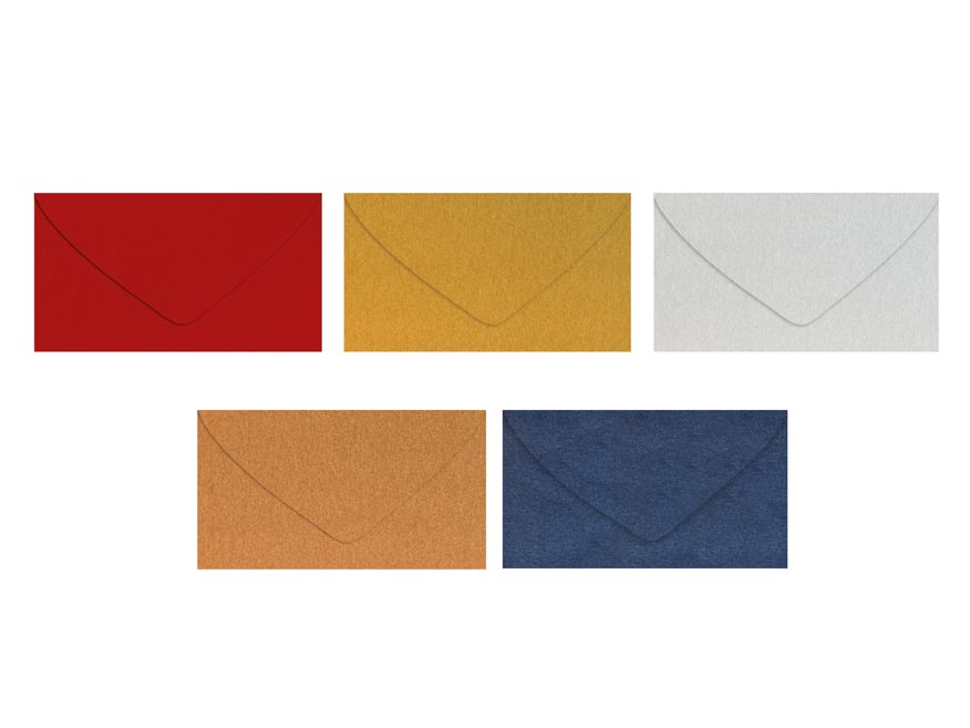 Dopisní obálka metallic DL 110x220mm - mix barev