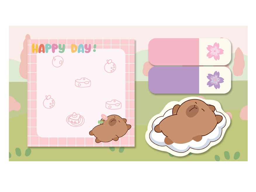 Bloček samolepicí capybara set - Obrázek 3