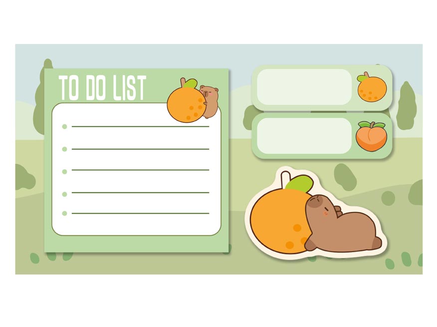 Bloček samolepicí capybara set - Obrázek 4