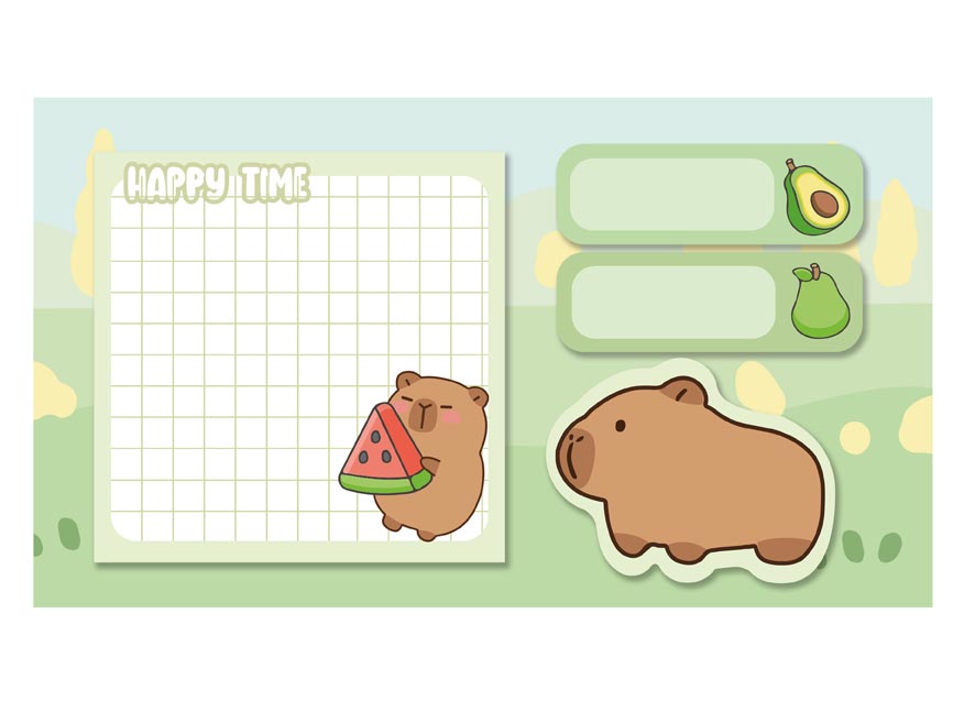 Bloček samolepicí capybara set - Obrázek 7