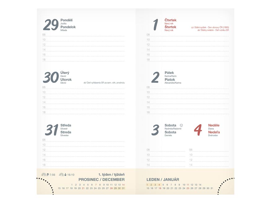 Diář 2026 T806 Lamino 1 90x170mm - Obrázek 2