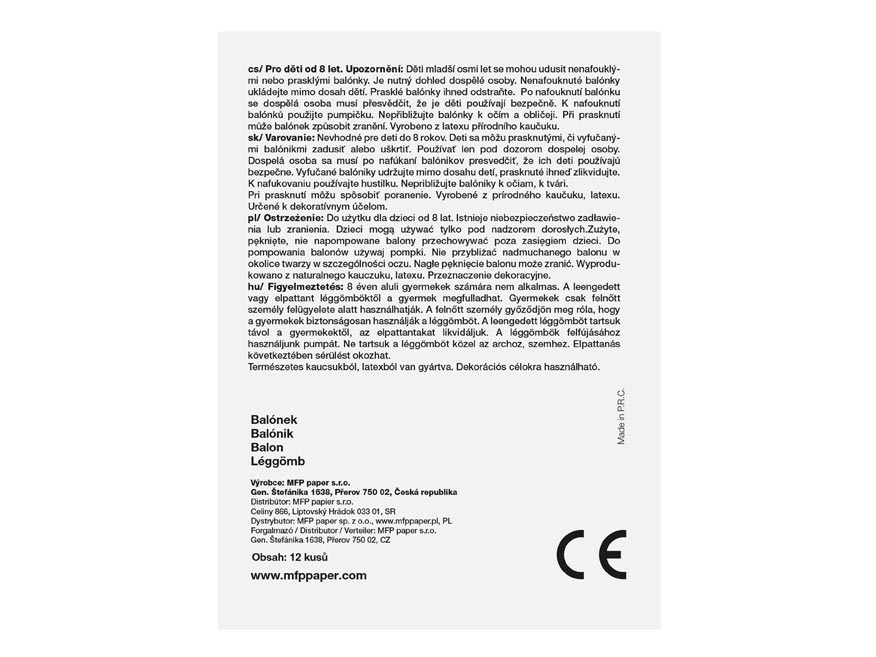 Balónek nafukovací 12ks sáček standard 23cm mix - Obrázek 2