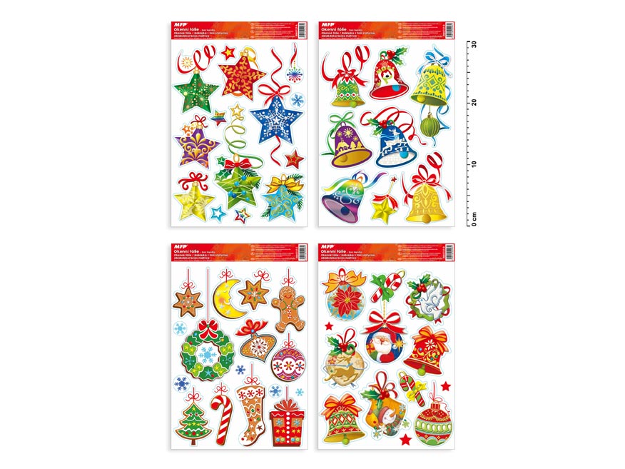 Okenní fólie vánoce glitr VA007 20x30cm
