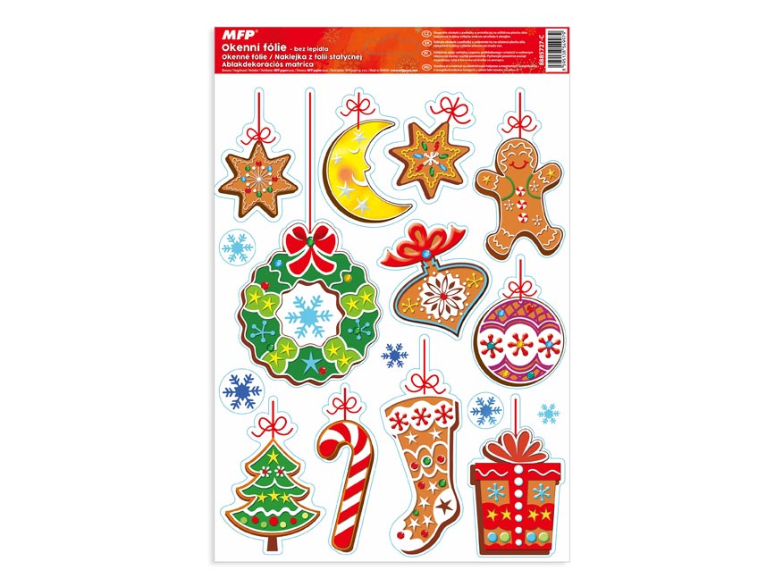 Okenní fólie vánoce glitr VA007 20x30cm - Obrázek 4