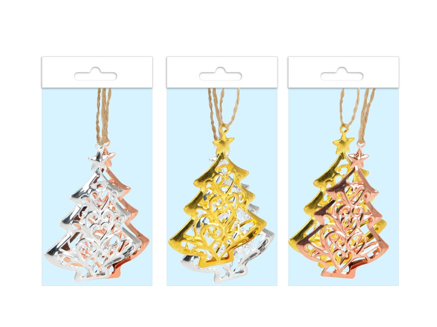 Stromek kov 3D MIX 6cm - závěs 2 ks