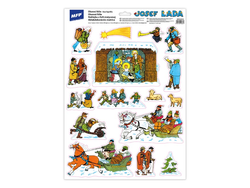 Okenní fólie vánoce Josef Lada VA019 30x42cm - Obrázek 3