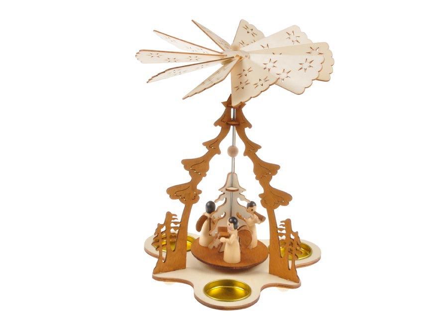 Svícen točící dřevěný 17,5x17,5x23,5cm BD-21651B