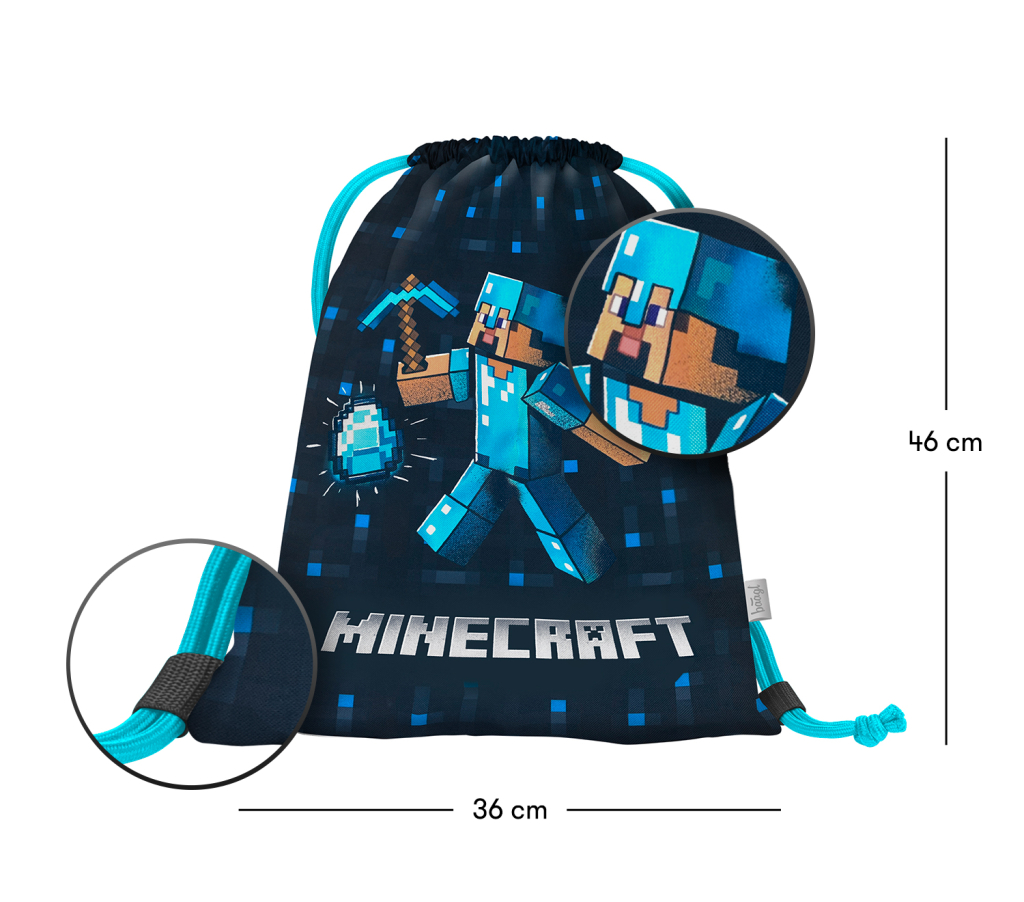 BAAGL Sáček Minecraft Blue Axe - Obrázek 3