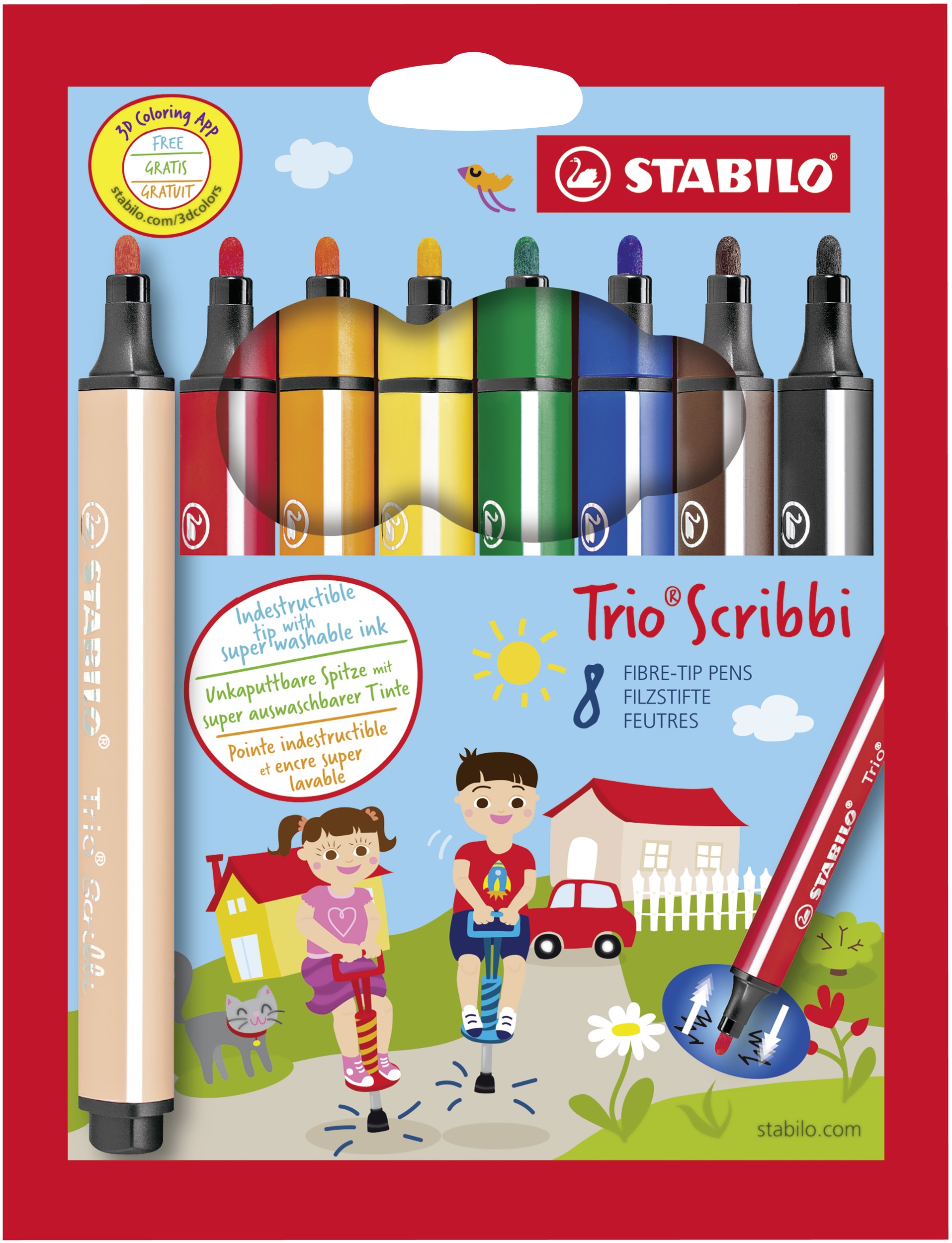 STABILO Trio Scribbi 8 ks Sada v kartonovém obalu, 368/8-01