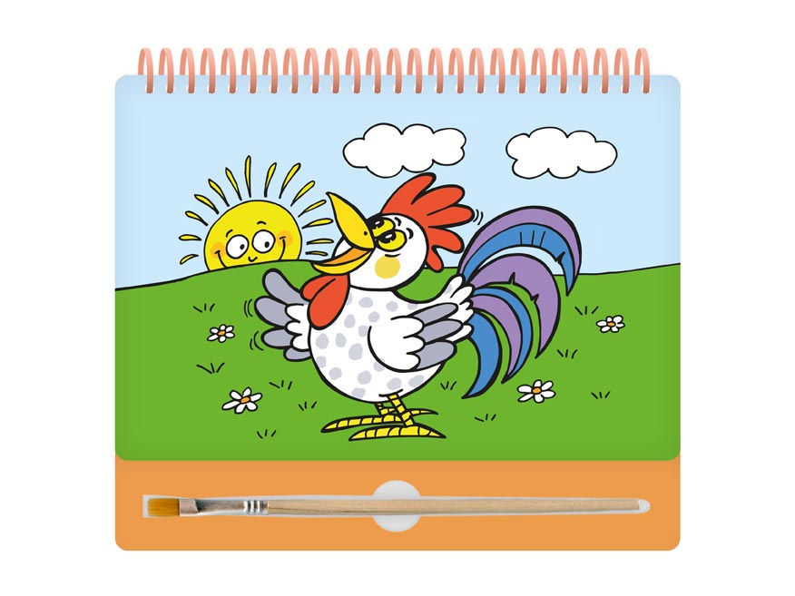 Malování vodou 8A - blok 15x22cm se spirálou 8 listů + štětec - Obrázek 3