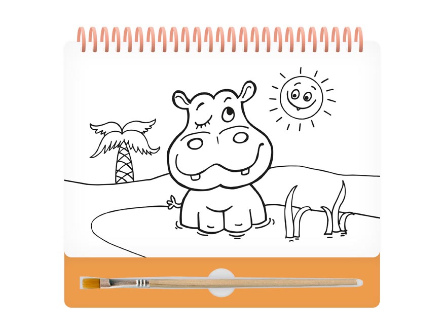 Malování vodou 8A - blok 15x22cm se spirálou 8 listů + štětec - Obrázek 4