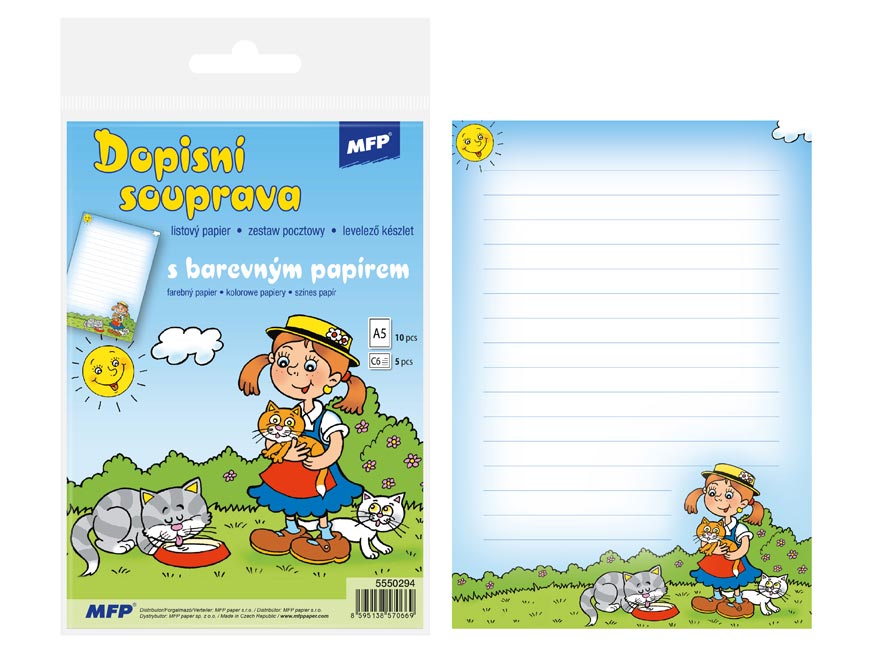 Dopisní papír barevný 5+10 (dětský) - Obrázek 2