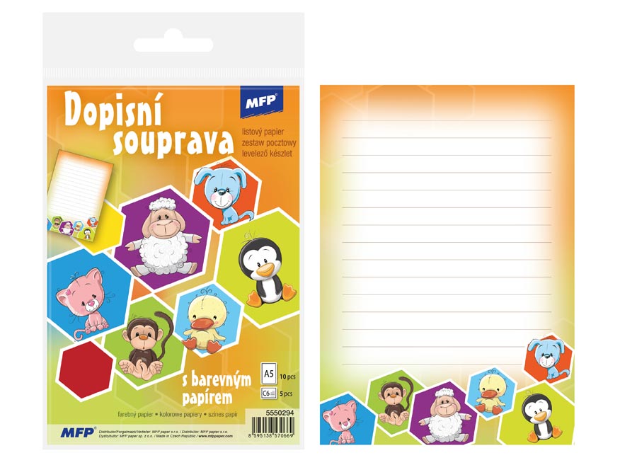 Dopisní papír barevný 5+10 (dětský) - Obrázek 3