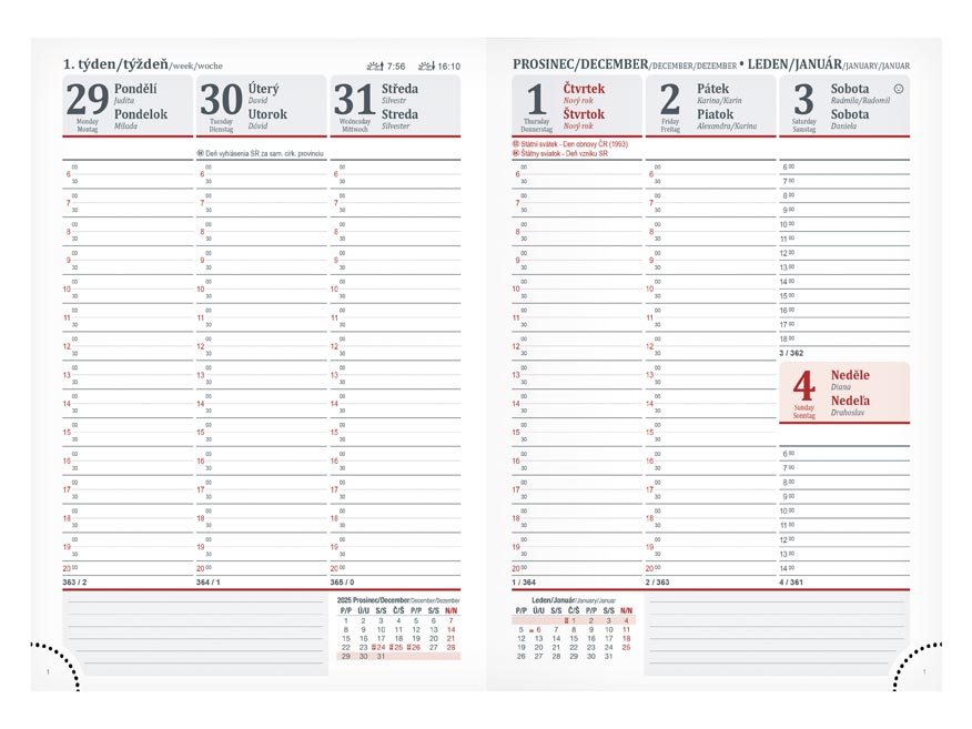 Diář 2026 T805 PU blue/gray s gumkou - Obrázek 2