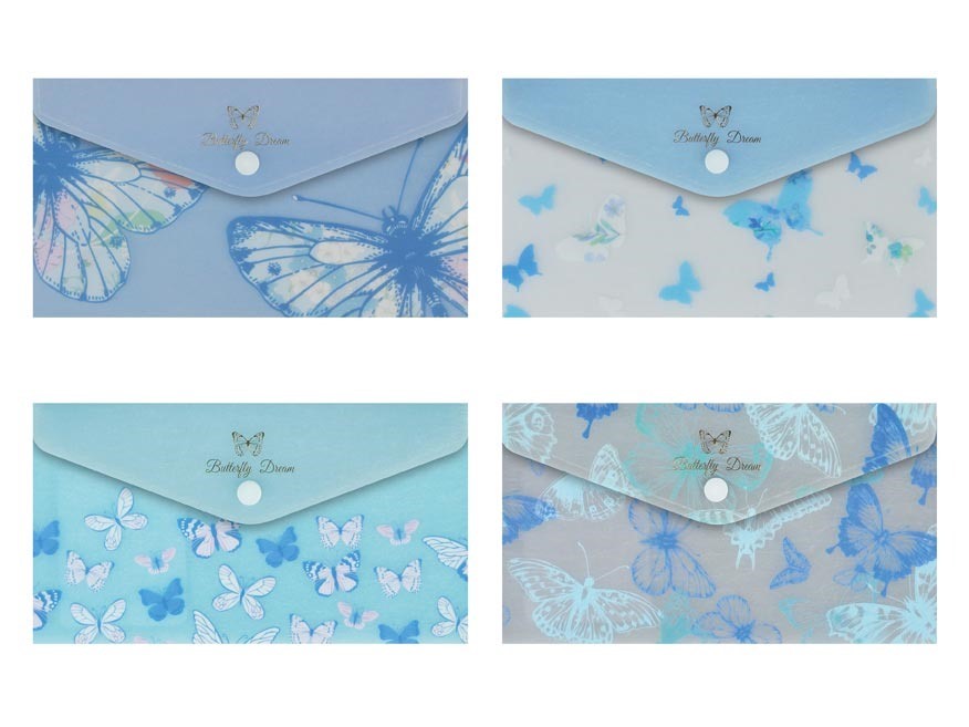 Složka s drukem DL Motýli modrá