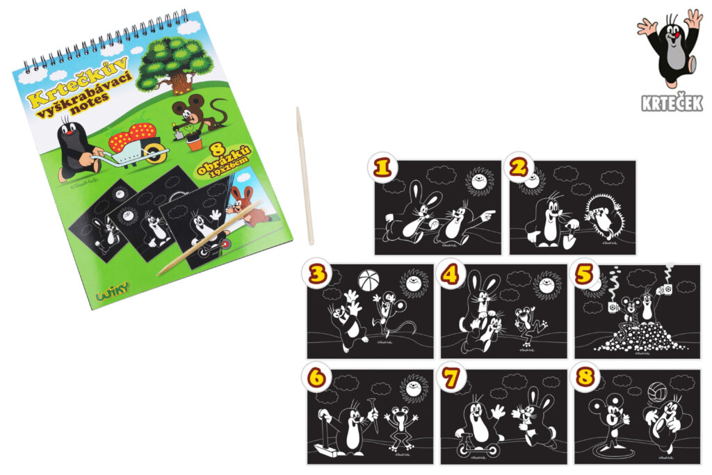 Škrabací obrázek Krtek 19x26 blok W016890