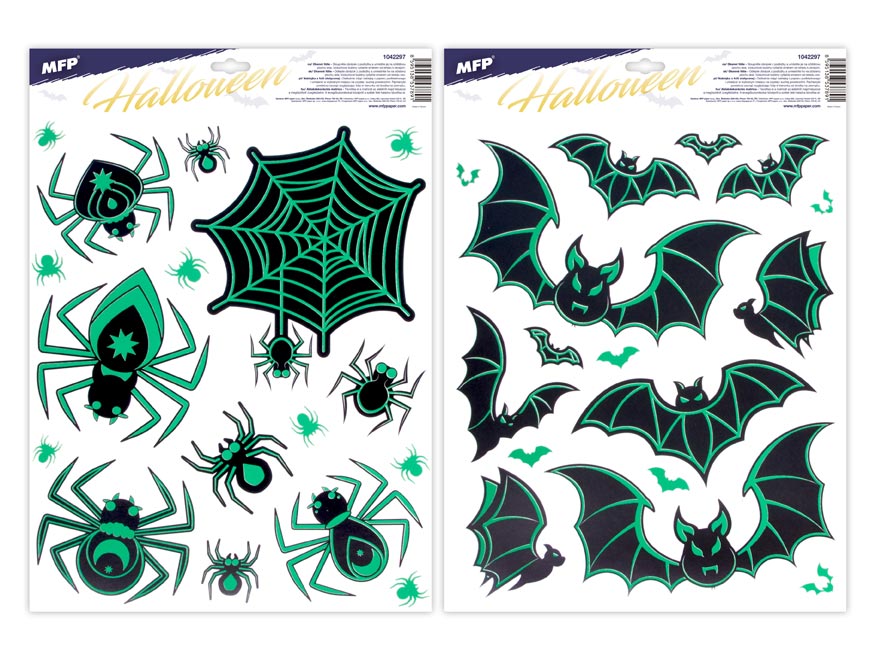 Okenní fólie halloween svítící 30x42cm 3003