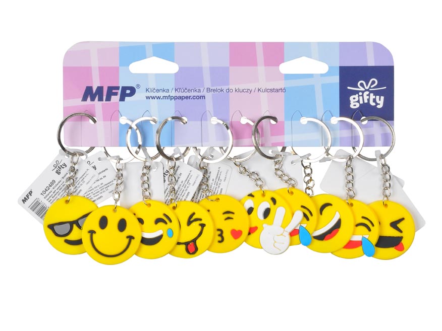 Gifty - Přívěšky na klíče - smajlíci mix