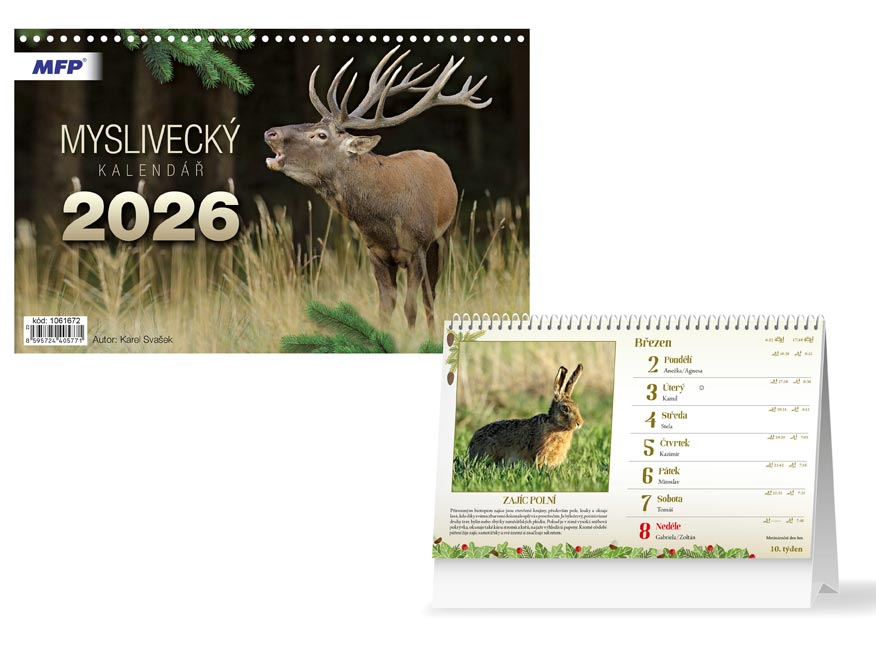 Kalendář 2026 stolní Myslivecký