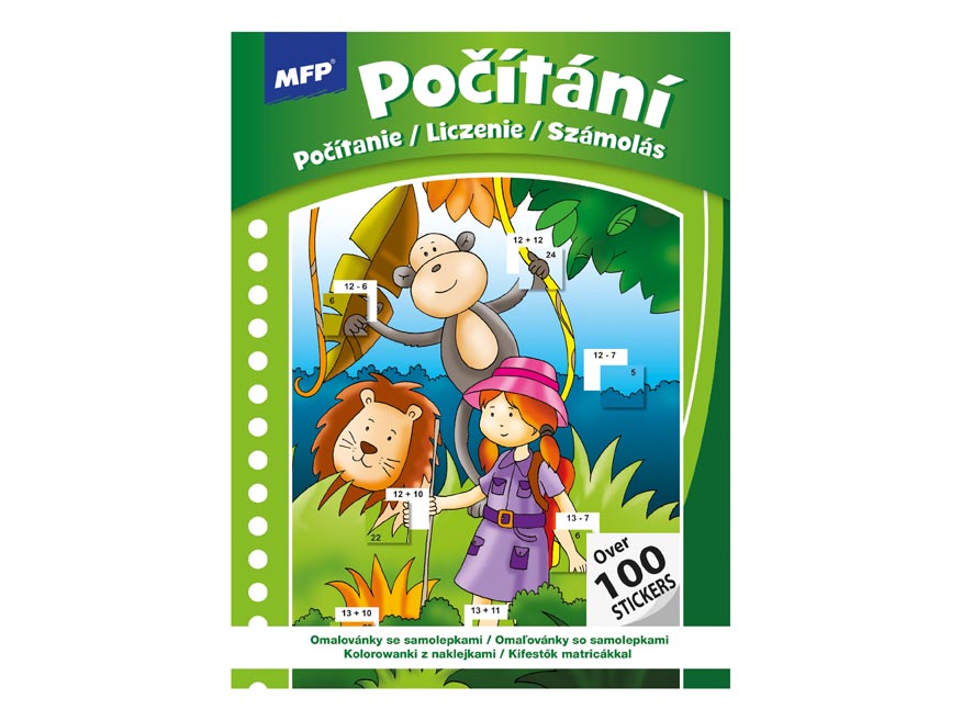 Omalovánky se samolepkami Počítání