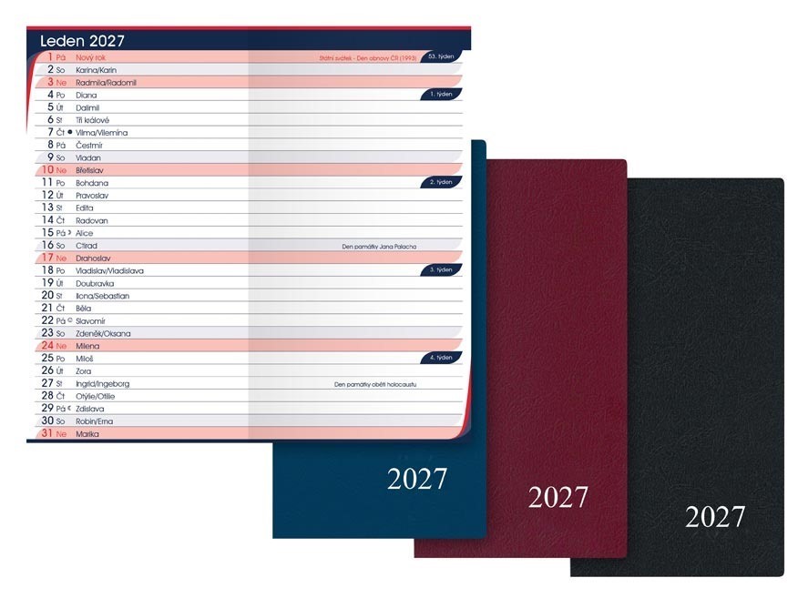 Diář 2027 M105/PVC měsíční