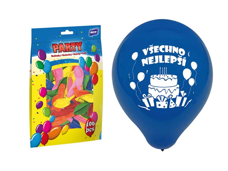 Balónek nafukovací standard 23cm Všechno