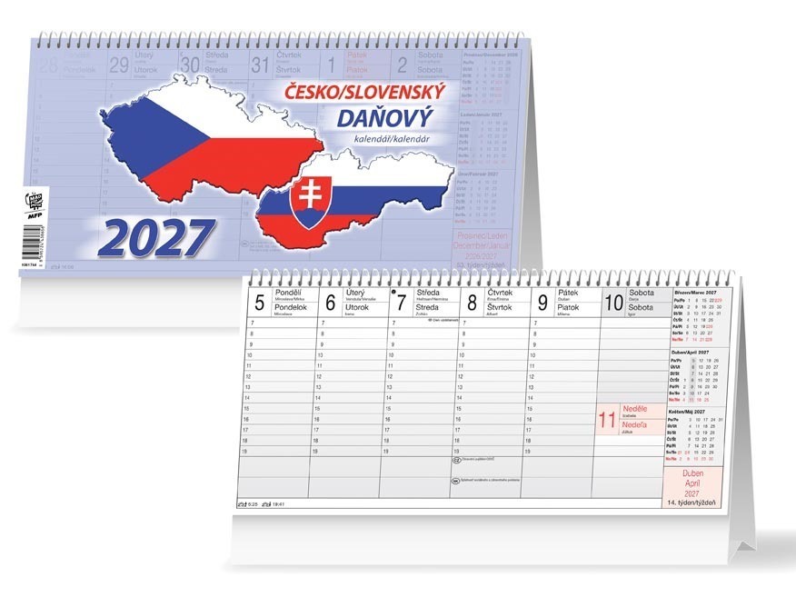 Kalendář 2027 stolní Daňový česko/slovenský