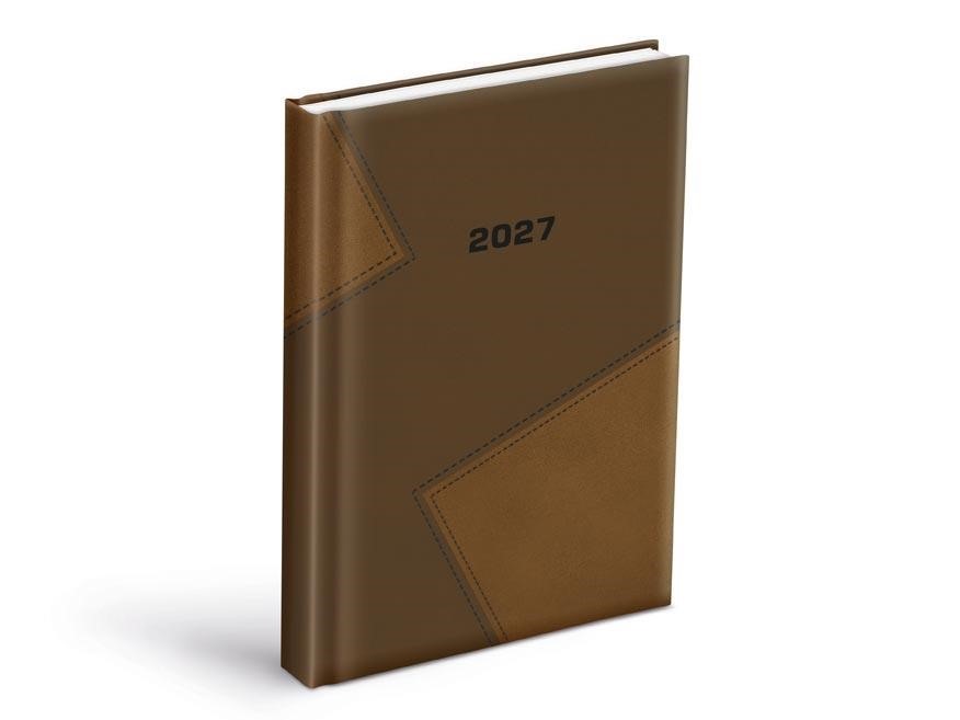 Diář 2027 D801 PU hnědý/hnědý