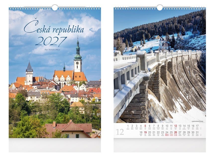 Kalendář 2027 nástěnný Česká republika