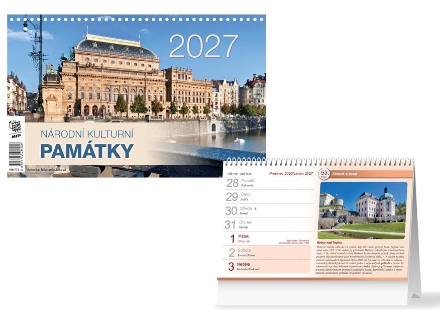 Kalendář 2027 stolní Národní kulturní památky