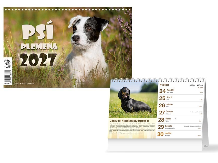 Kalendář 2027 stolní Psí plemena