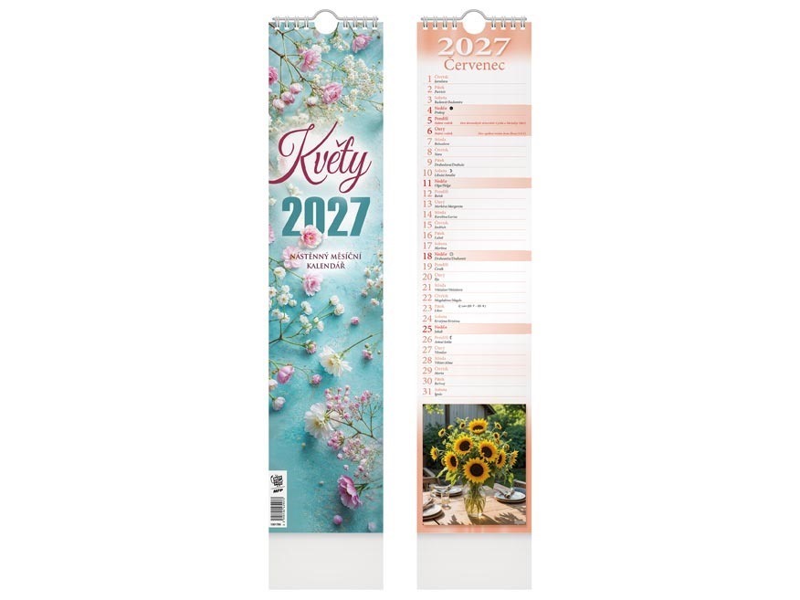 Kalendář 2027 vázankový Květy