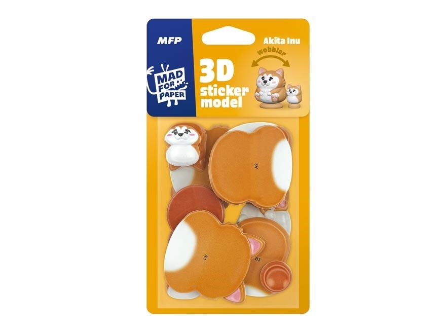 3D Sticker Model wobbler Akita Inu