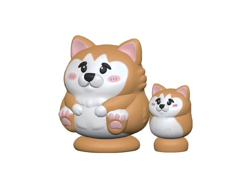 3D Sticker Model wobbler Akita Inu - Obrázek 2