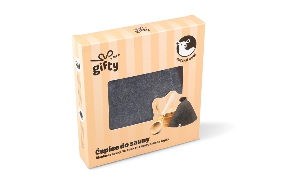 Gifty - dárková čepice do sauny šedá - Obrázek 2